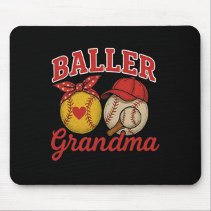 Softball And Baseball Lover Grandma Perfect Mother Mouse Mat