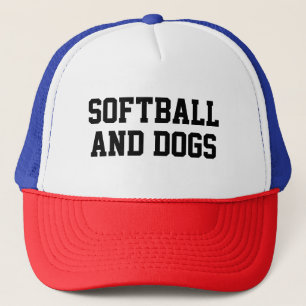 Softball And Dogs Funny Dog Lover Trucker Hat