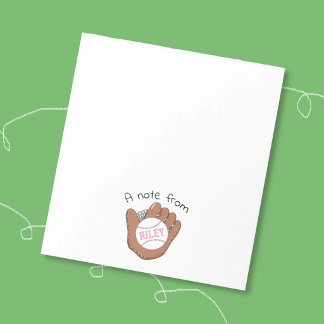 Softball and Mitt Personalised Girl Notepad