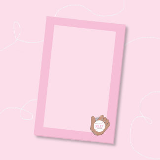 Softball and Mitt Pink Kid Post-It Notes