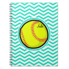 Softball; Aqua Green Chevron