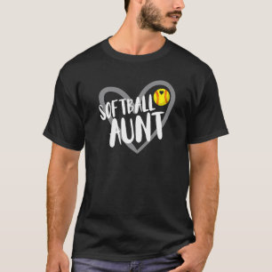 Softball Aunt Heart T-Shirt