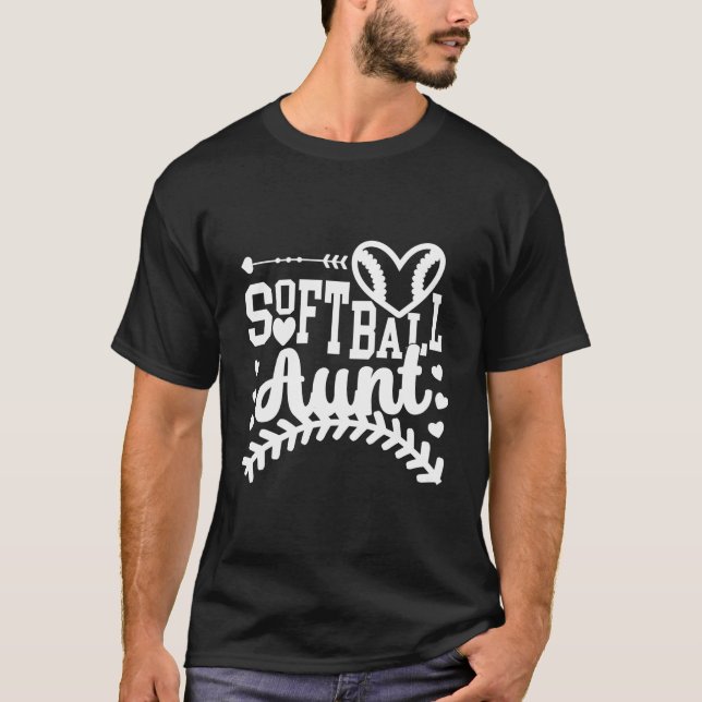 Softball Aunt Of A Softball Player Auntie T-Shirt (Front)