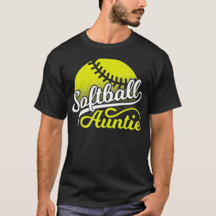 Softball Aunt Women Coach Softball Auntie Premium  T-Shirt
