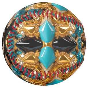 Softball ball with Bahamas Colours Design