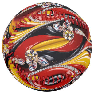 Softball ball with Belgian Colours Design