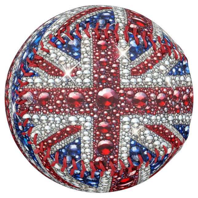 Softball ball with British Colours Design (Front Left)