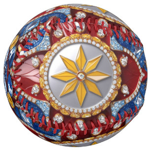 Softball ball with Colombian Colours Design