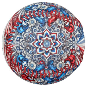 Softball ball with French Colours Design