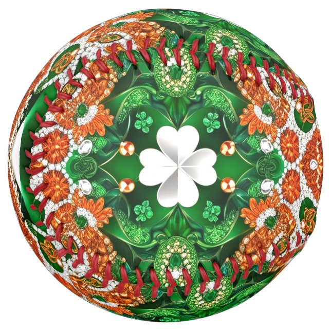 Softball ball with Irish Colours Design (Front Left)