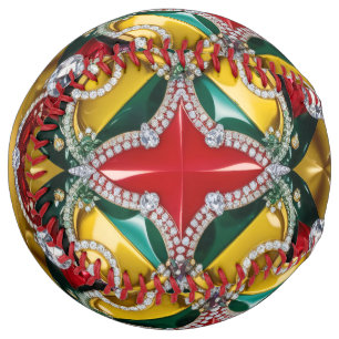 Softball ball with Los Angeles Colours Design