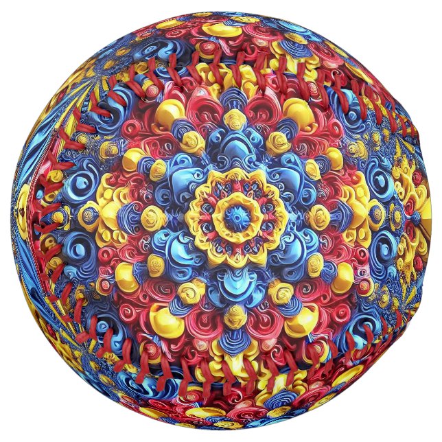 Softball ball with Romanian Colours Design (Front Left)