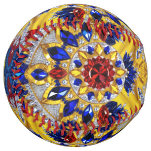 Softball ball with Romanian Colours Design