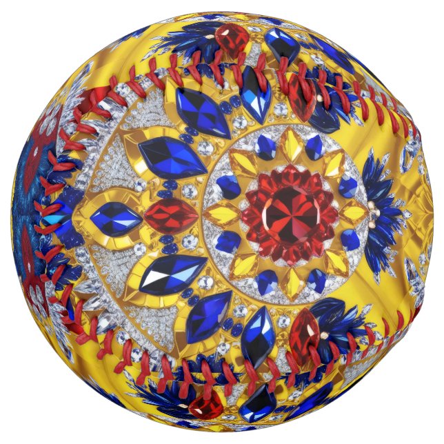 Softball ball with Romanian Colours Design (Front Left)