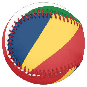 Softball ball with Seychelles Colours Design