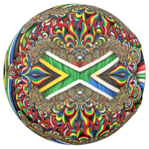 Softball ball with South African Colours Design