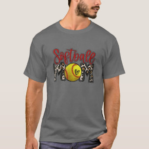 Softball Baseball Mom Leopard Tee Mother's Day