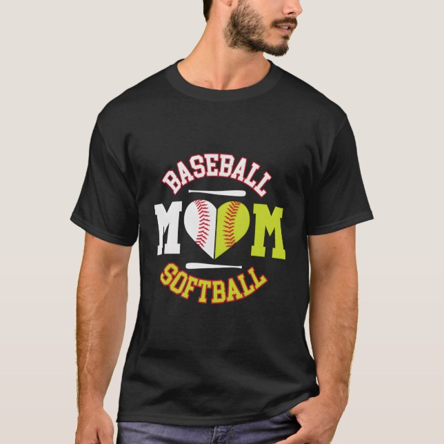 Softball Baseball Mum Ball Mum T-Shirt (Front)