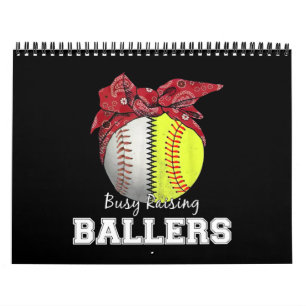Softball Baseball Mum Busy Raising Ballers Mama Calendar