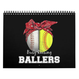 Softball Baseball Mum Busy Raising Ballers Mama Calendar