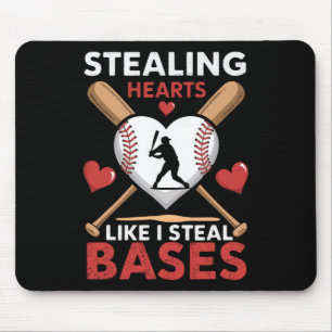 Softball Baseball Stealing Hearts Like I Steal Bas Mouse Mat