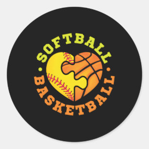 Softball Basketball Classic Round Sticker