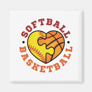 Softball Basketball Heart Magnet