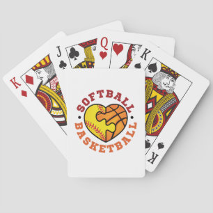 Softball Basketball Heart Playing Cards