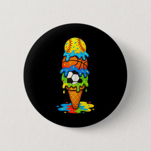 Softball Basketball Soccer Ice Cream Drip Summer G 6 Cm Round Badge
