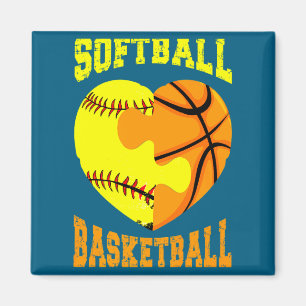 Softball basketball sports heart activity hobby f  magnet