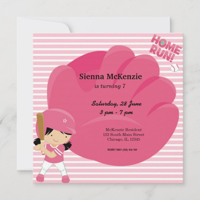 Softball Batter Invitation (Front)