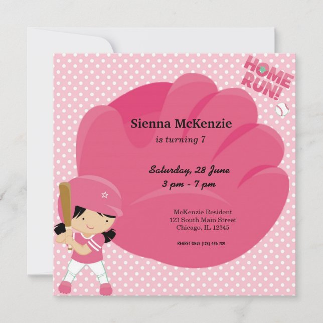 Softball Batter Invitation (Front)