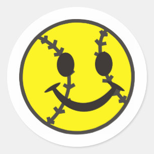 Softball Be Happy Classic Round Sticker