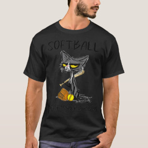 Softball because murder is wrong Funny cute Cat id T-Shirt