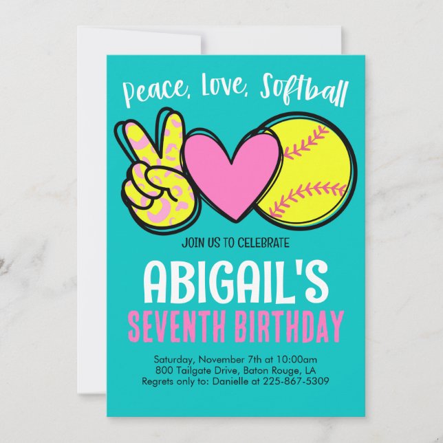 Softball Birthday Invite (Front)