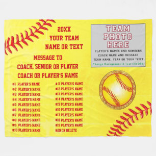 Softball Blankets Personalised, Coach, Seniors