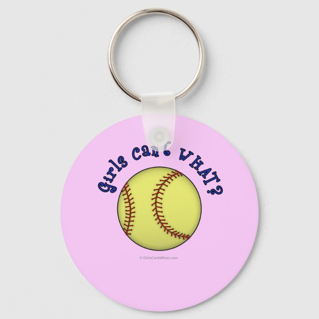Softball-Blue Key Ring (Front)