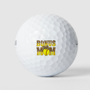 Softball Bonus Mum Game Day Women Leopard Mothers Golf Balls