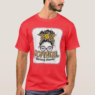 Softball Bonus Mum Leopard T-Shirt