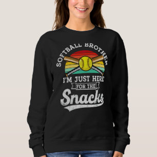 Softball Brother I'm Just Here For The Snacks Retr Sweatshirt