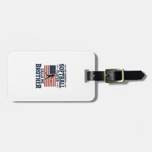 Softball Brother Patriotic Vintage Engraving Shirt Luggage Tag
