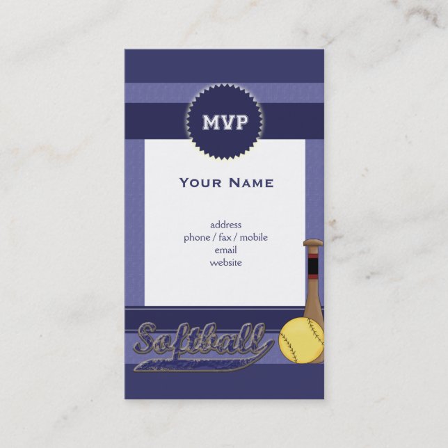 Softball Business Card (Front)