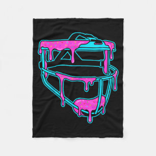 Softball Catcher Drip Ice Cream Mask Sprinkles Gam Fleece Blanket