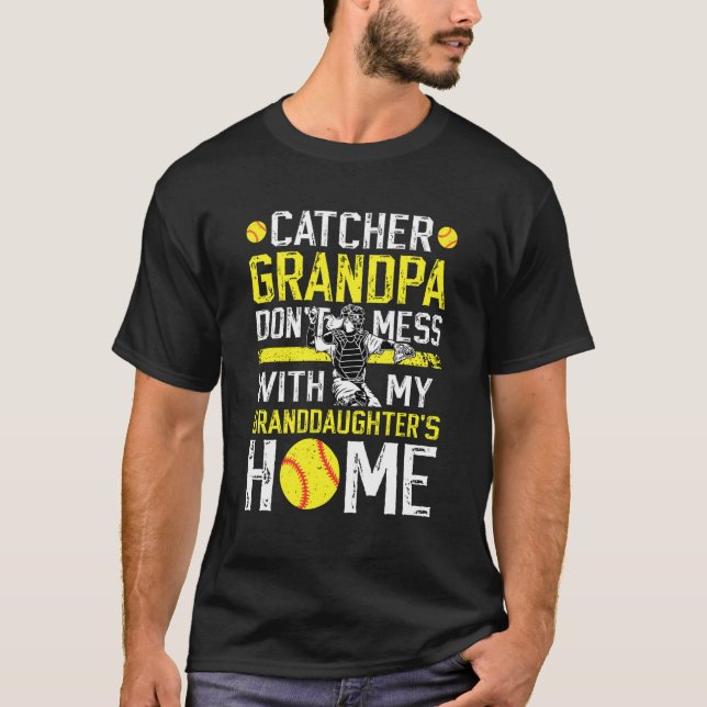 Softball Catcher Grandpa Funny Softball Catcher Gr T-Shirt (Front)