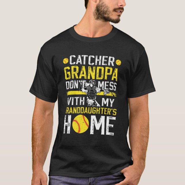 Softball Catcher Grandpa Funny Softball Catcher Gr T-Shirt (Front)