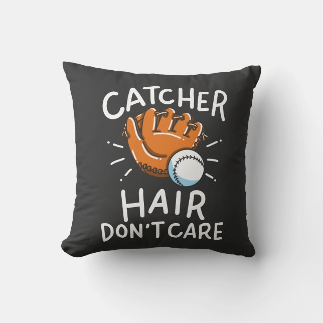 Softball - Catcher Hair Don't Care Cushion (Front)