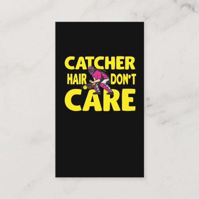 Softball Catcher Hair Girl Female Softball Player Business Card (Front)