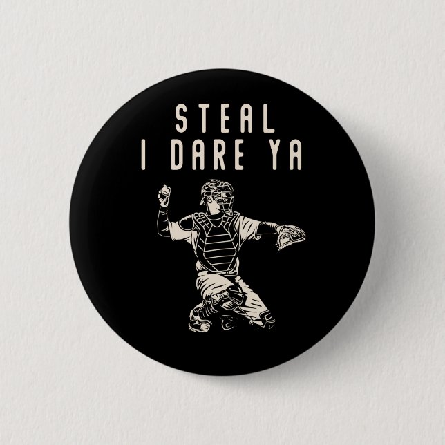 Softball Catcher Kids Funny Baseball Player Humour 6 Cm Round Badge (Front)