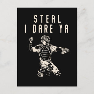 Softball Catcher Kids Funny Baseball Player Humour Postcard