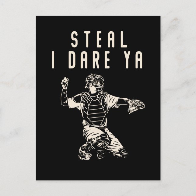 Softball Catcher Kids Funny Baseball Player Humour Postcard (Front)